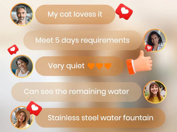 TAILEDEN 2L Automatic Cat Water Fountain, Includes 3 Filters