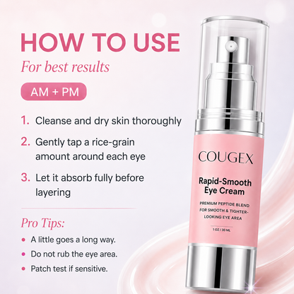 ✨ COUGEX Rapid-Smooth Peptide Eye Cream 👁️ Firm, Brighten & Refresh Tired-Looking Eyes