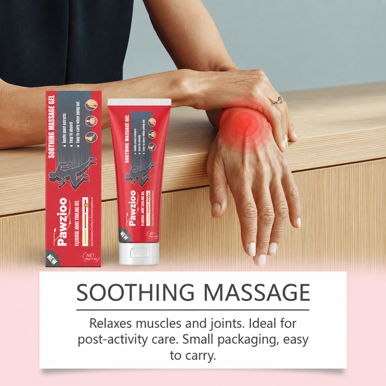 ✨ Pawzioo Turmeric & Menthol Joint & Muscle Massage Gel – Cooling Comfort Care for Knees, Back, Neck, Hands & Feet ✨