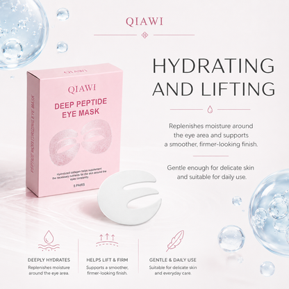 ✨ QIAWI Peptide Collagen Eye Mask – Hydrating, Smoothing & Firming Full-Eye Care 👁️