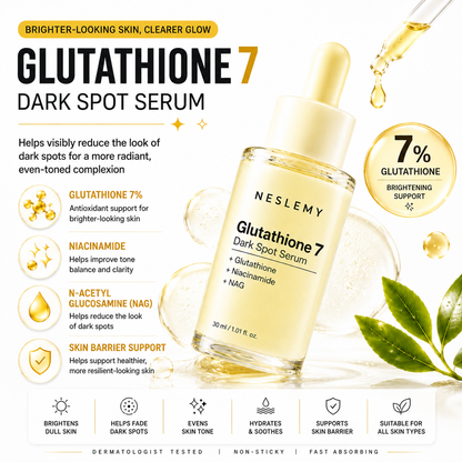 ✨ NESLEMY Glutathione 7 Dark Spot Serum – Brightening, Even Tone & Radiance Care 💛
