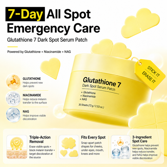✨ NESLEMY Glutathione 7 Dark Spot Serum Patches – Brightening Care for Uneven Tone & Post-Acne Marks 💛