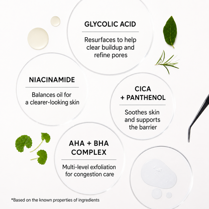 ✨ NESLEMY AHA + BHA Glycolic Acid Exfoliating Serum – Pore Care & Texture Refining ✨