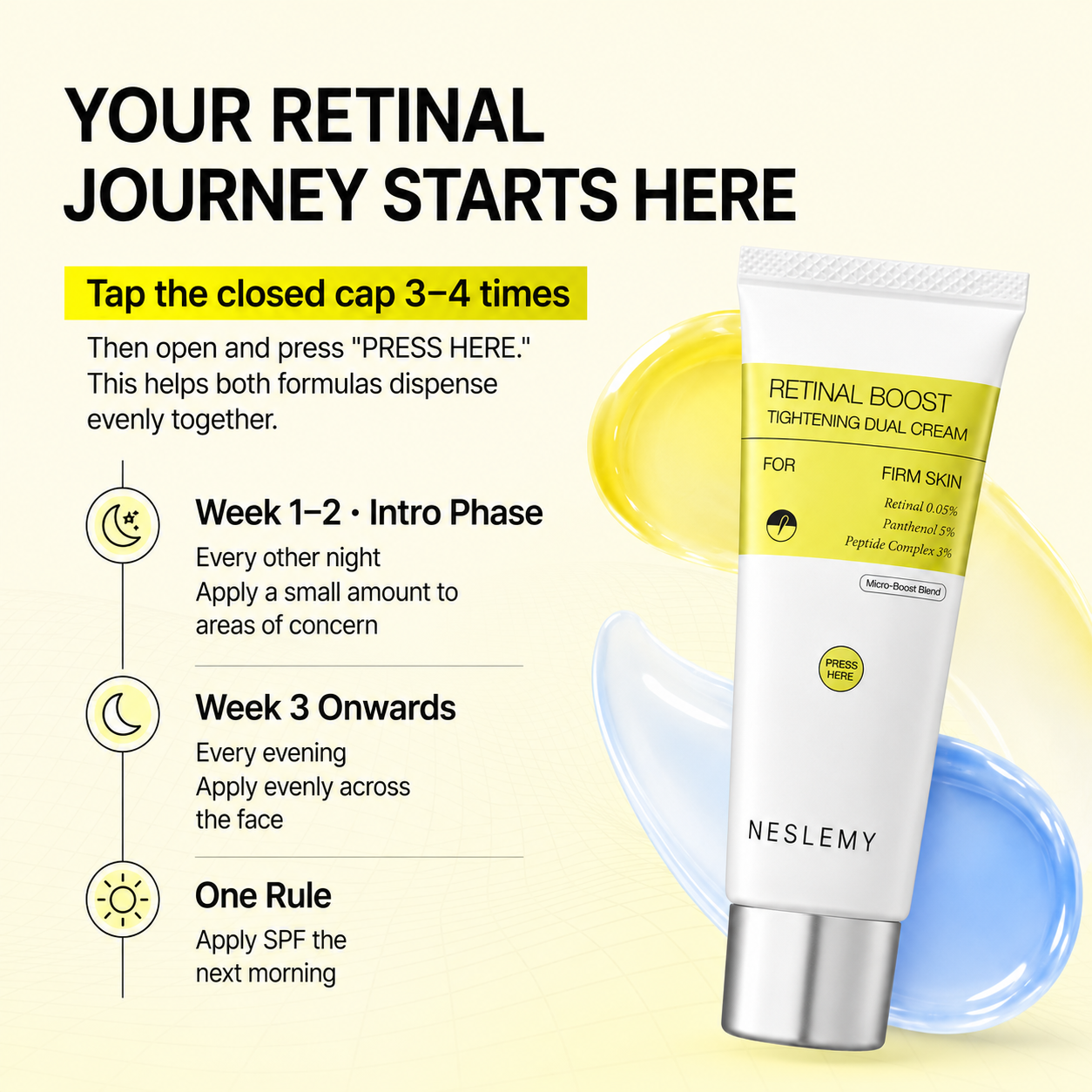 💜 NESLEMY Retinal Shot Dual-Action Firming Cream – 0.05% Retinal, 3% Matrixyl & 5% Panthenol for Wrinkles, Fine Lines & Firmer-Looking Skin ✨