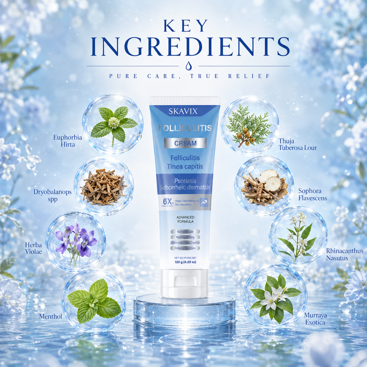 💙 SKAVIX Folliculitis Soothing Cream for Folliculitis Scalp Face and Body 💙