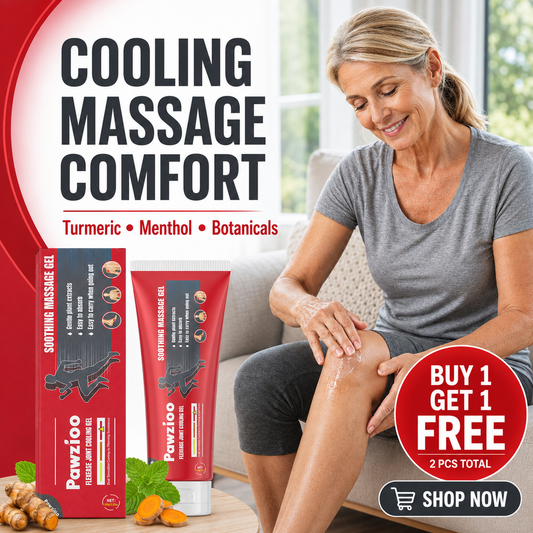 ✨ Pawzioo Turmeric & Menthol Joint & Muscle Massage Gel – Cooling Comfort Care for Knees, Back, Neck, Hands & Feet ✨