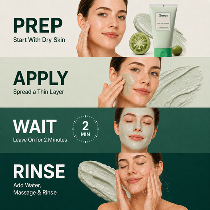 ✨ Qooes Botanical tomato extract Clay Mask Cleanser – 2-in-1 Pore Cleansing, Oil-Balancing & Smoothing Care ✨
