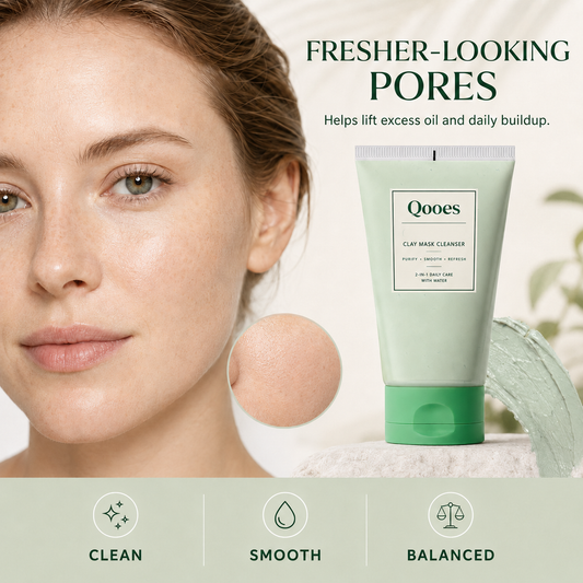 ✨ Qooes Botanical tomato extract Clay Mask Cleanser – 2-in-1 Pore Cleansing, Oil-Balancing & Smoothing Care ✨