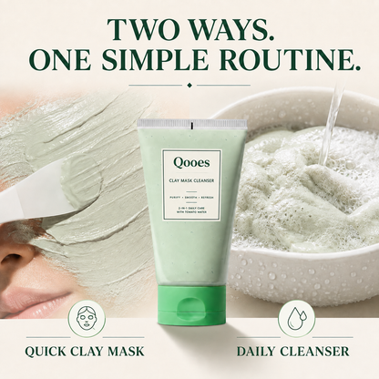 ✨ Qooes Botanical tomato extract Clay Mask Cleanser – 2-in-1 Pore Cleansing, Oil-Balancing & Smoothing Care ✨