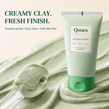 ✨ Qooes Botanical tomato extract Clay Mask Cleanser – 2-in-1 Pore Cleansing, Oil-Balancing & Smoothing Care ✨