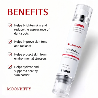 ✨ MOONBIFFY Vitamin C + Niacinamide Day & Night Cream – Brightening & Even-Tone Care 💧