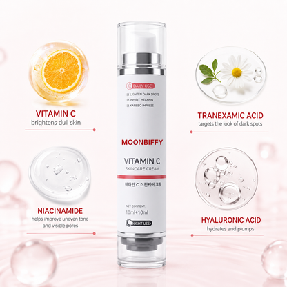 ✨ MOONBIFFY Vitamin C + Niacinamide Day & Night Cream – Brightening & Even-Tone Care 💧