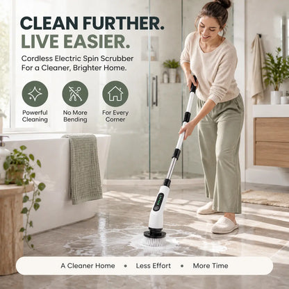 Cordless Electric Spin Scrubber with Extendable Handle