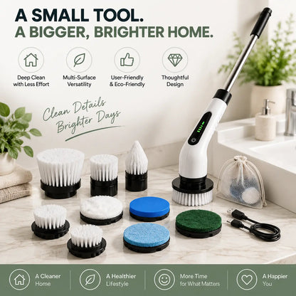 Cordless Electric Spin Scrubber with Extendable Handle