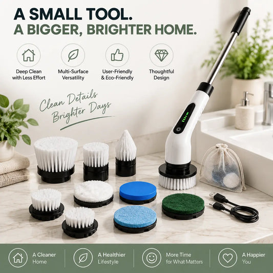 Cordless Electric Spin Scrubber with Extendable Handle