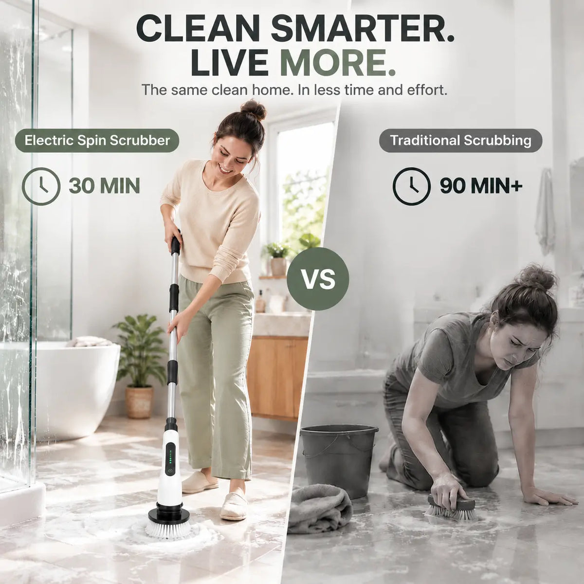 Electric scrubber used across bathroom kitchen glass car and outdoor surfaces