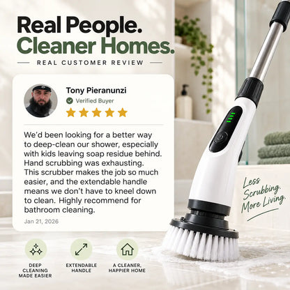 Cordless Electric Spin Scrubber with Extendable Handle