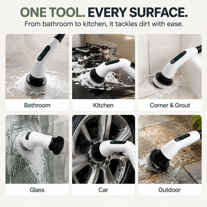Cordless Electric Spin Scrubber with Extendable Handle