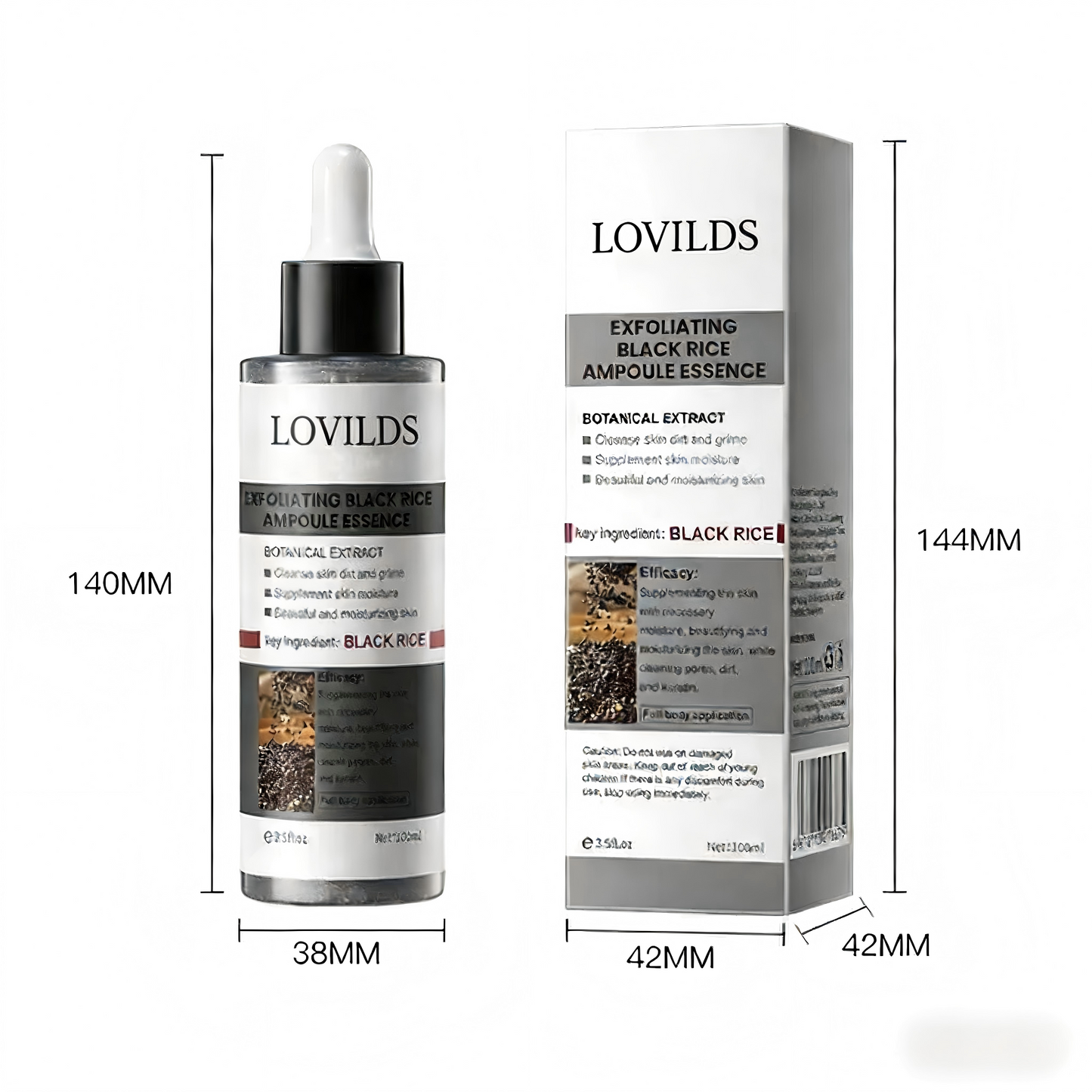 LOVILDS Glow Boost Rice Ampoule Duo | 3-in-1 Skin Perfecting Serums