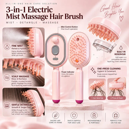 Electric Mist Massage Hair Brush