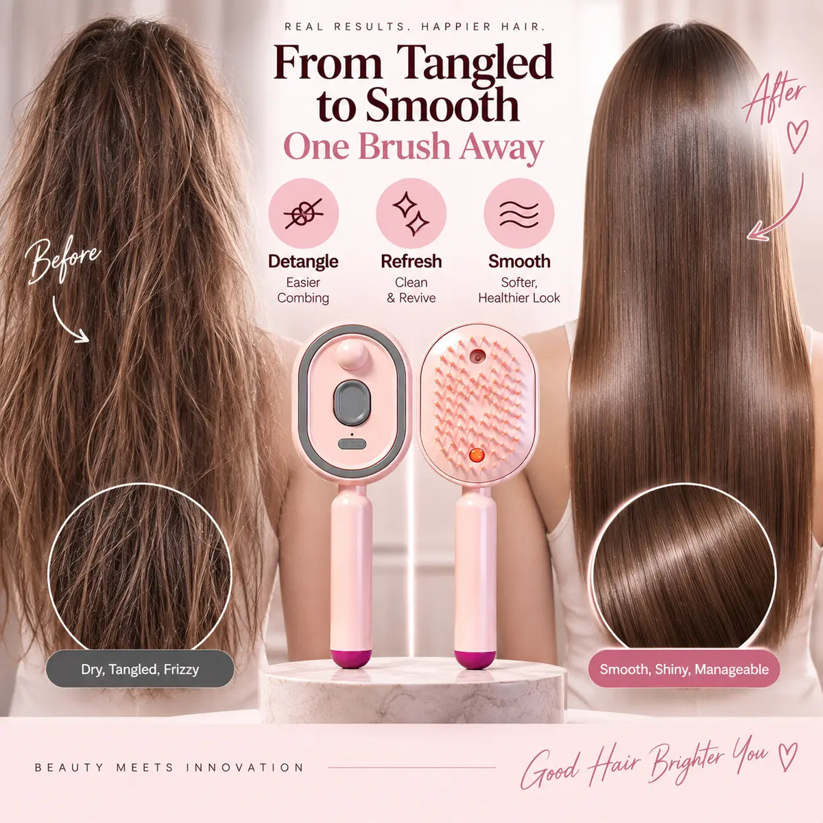 Electric Mist Massage Hair Brush