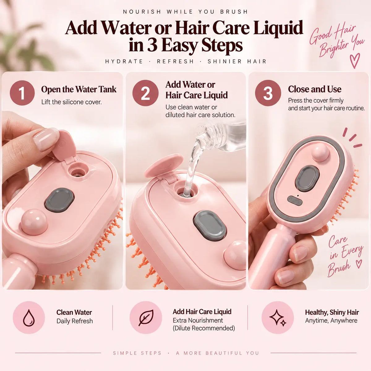 Electric Mist Massage Hair Brush
