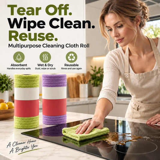 Reusable Tear-Off Cleaning Cloth Roll