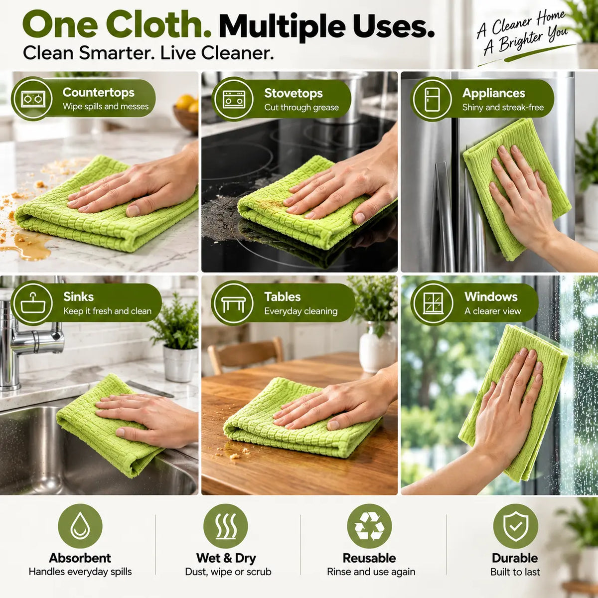 Reusable Tear-Off Cleaning Cloth Roll