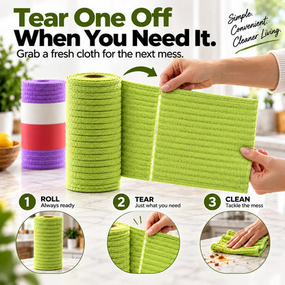 Reusable Tear-Off Cleaning Cloth Roll