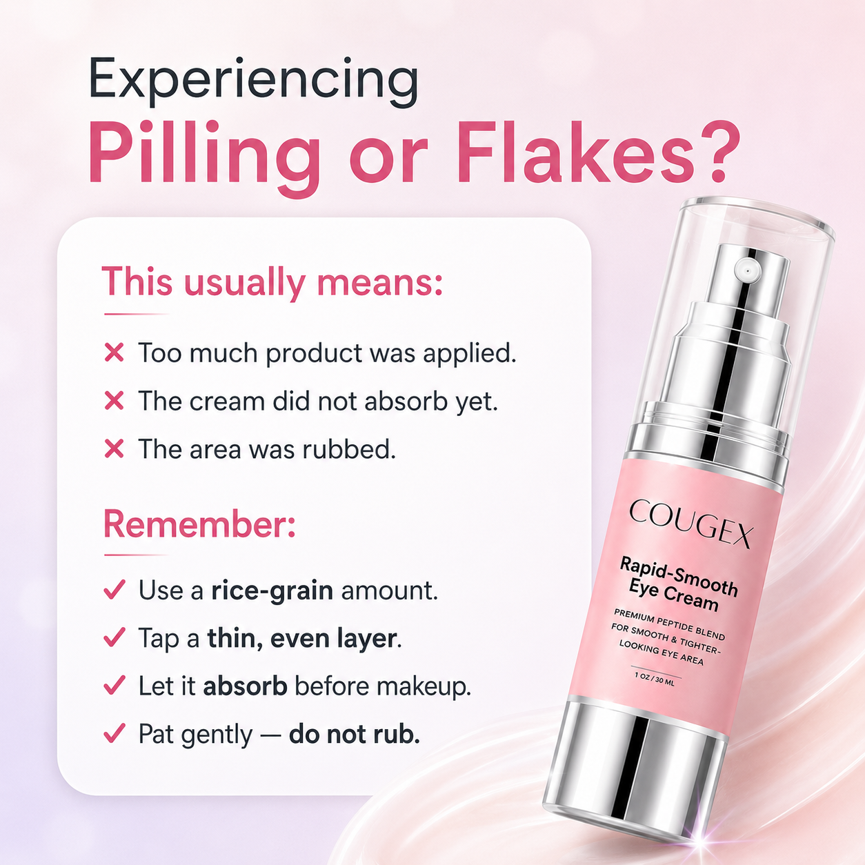 ✨ COUGEX Rapid-Smooth Peptide Eye Cream 👁️ Firm, Brighten & Refresh Tired-Looking Eyes