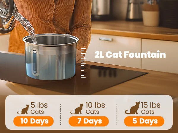 TAILEDEN 2L Automatic Cat Water Fountain, Includes 3 Filters