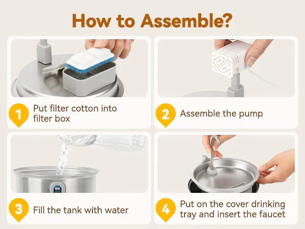 TAILEDEN 2L Automatic Cat Water Fountain, Includes 3 Filters