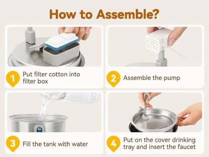 TAILEDEN 2L Automatic Cat Water Fountain, Includes 3 Filters
